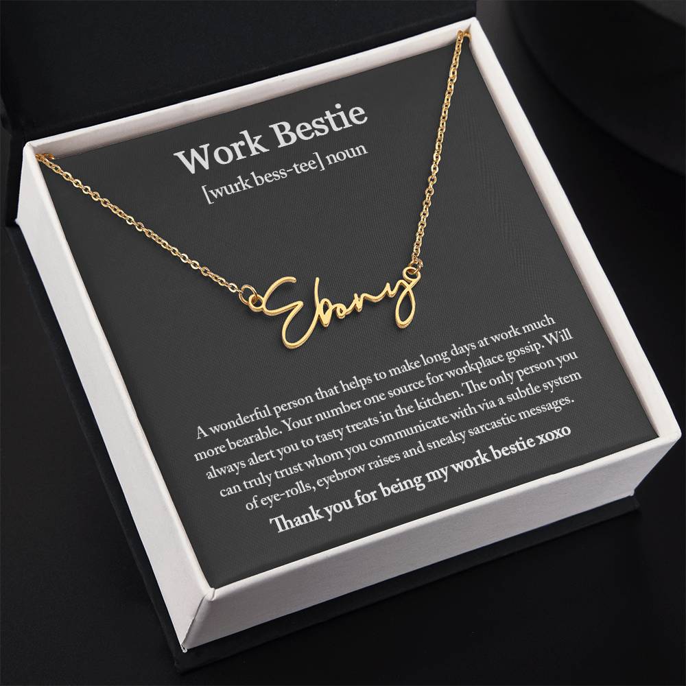 Work Bestie Necklace, Personalized Gift for CoWorker, CoWorker Gift, Work Bestie Birthday Gift, Work Friend Gift, Christmas Gifts