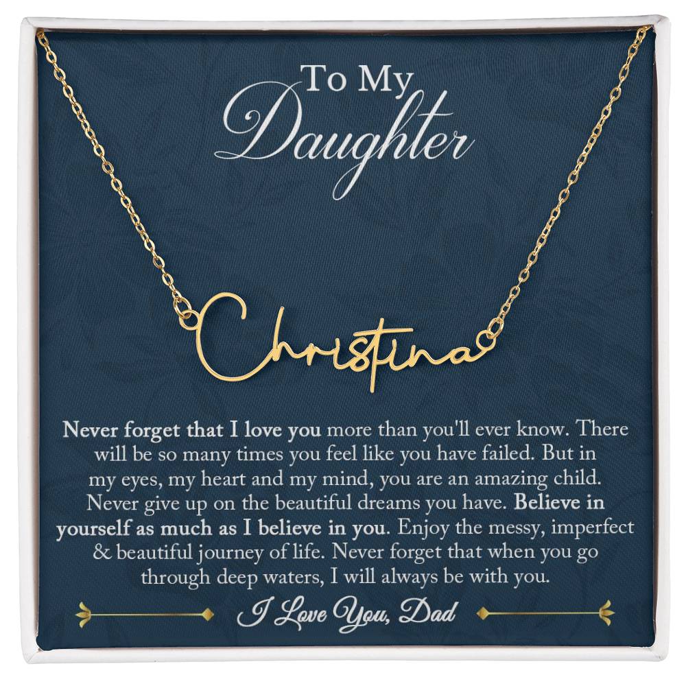 Gift for Daughter from Dad, To My Daughter Necklace, Daughter Gift from Dad, Daughter Birthday Gift, Daughter Graduation Gift