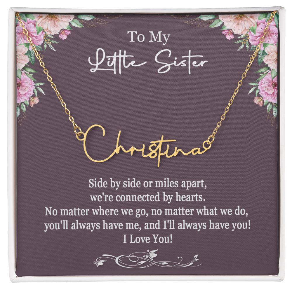 Little Sister Necklace Gift, Sister Gifts, Little Sister Birthday Gift, Gift for Little Sister, Sister Name Necklace, Christmas Gifts