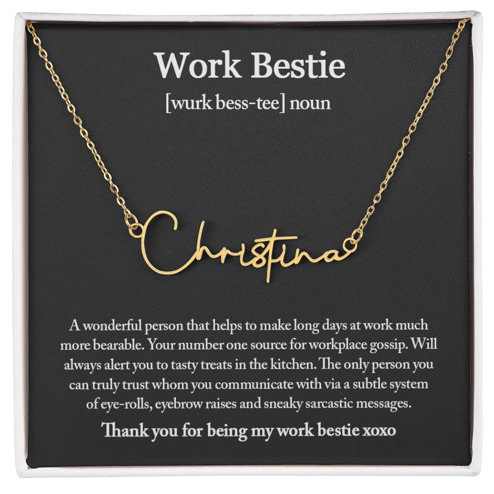 Work Bestie Necklace, Personalized Gift for CoWorker, CoWorker Gift, Work Bestie Birthday Gift, Work Friend Gift, Christmas Gifts
