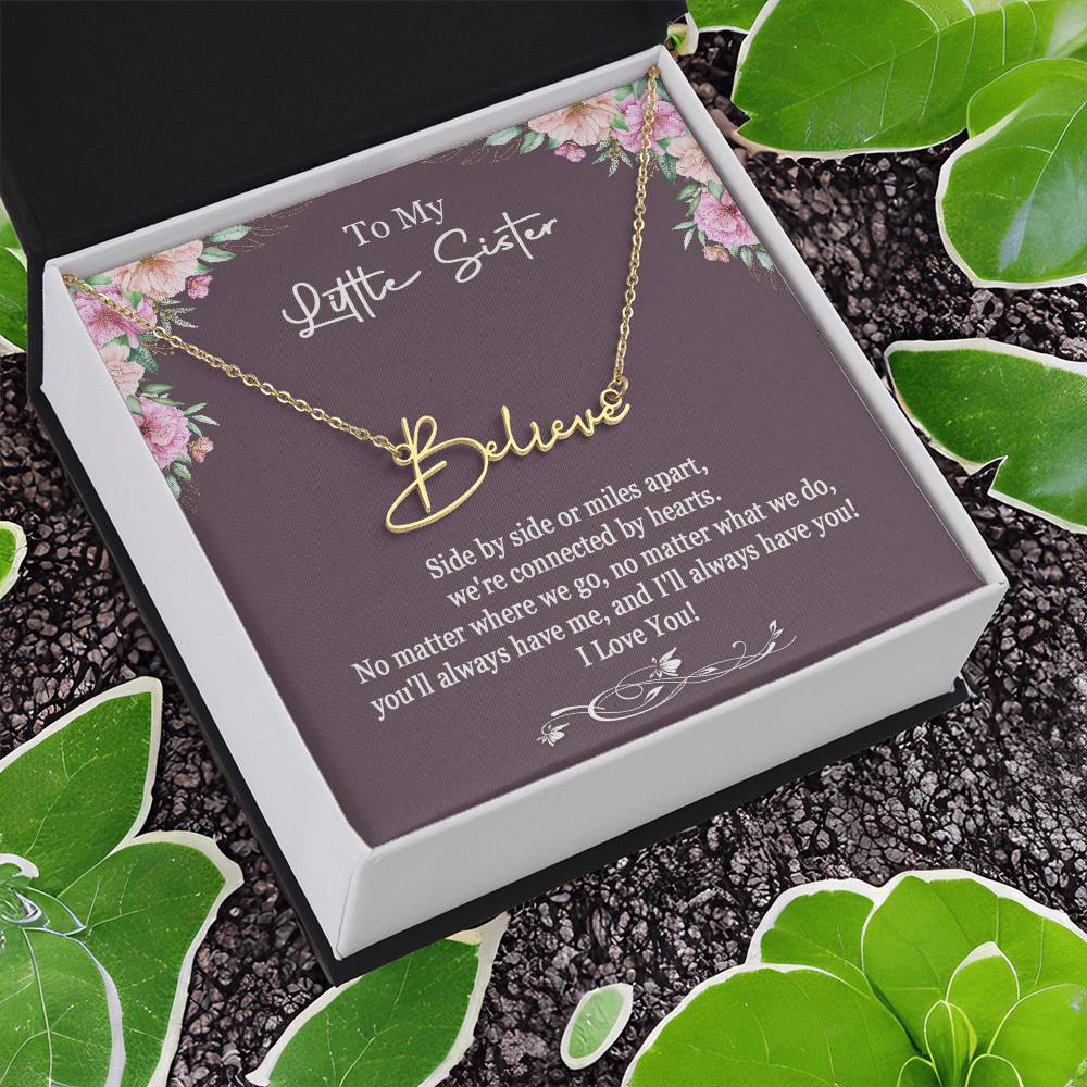 Little Sister Necklace Gift, Sister Gifts, Little Sister Birthday Gift, Gift for Little Sister, Sister Name Necklace, Christmas Gifts