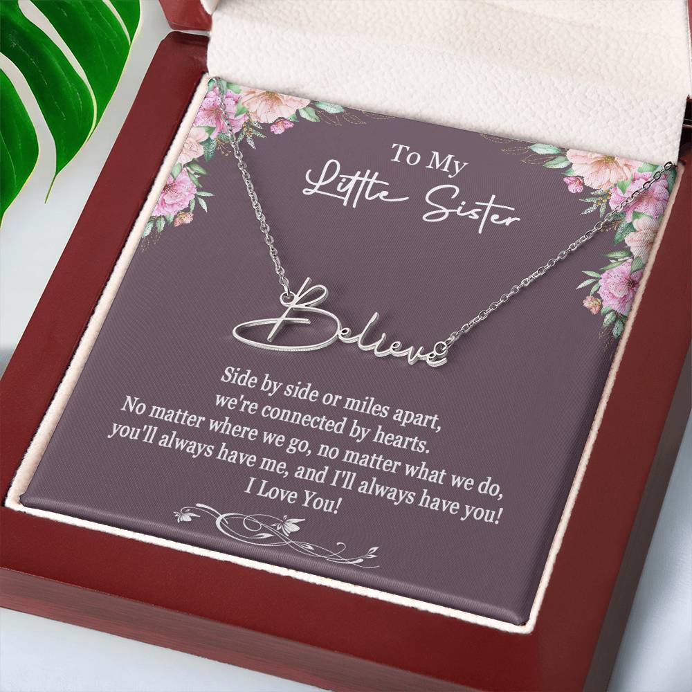 Little Sister Necklace Gift, Sister Gifts, Little Sister Birthday Gift, Gift for Little Sister, Sister Name Necklace, Christmas Gifts