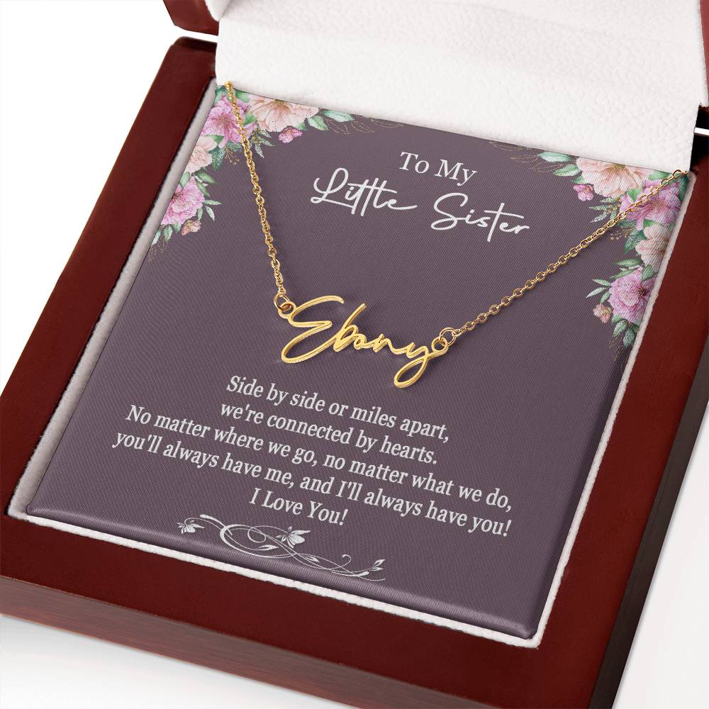Little Sister Necklace Gift, Sister Gifts, Little Sister Birthday Gift, Gift for Little Sister, Sister Name Necklace, Christmas Gifts