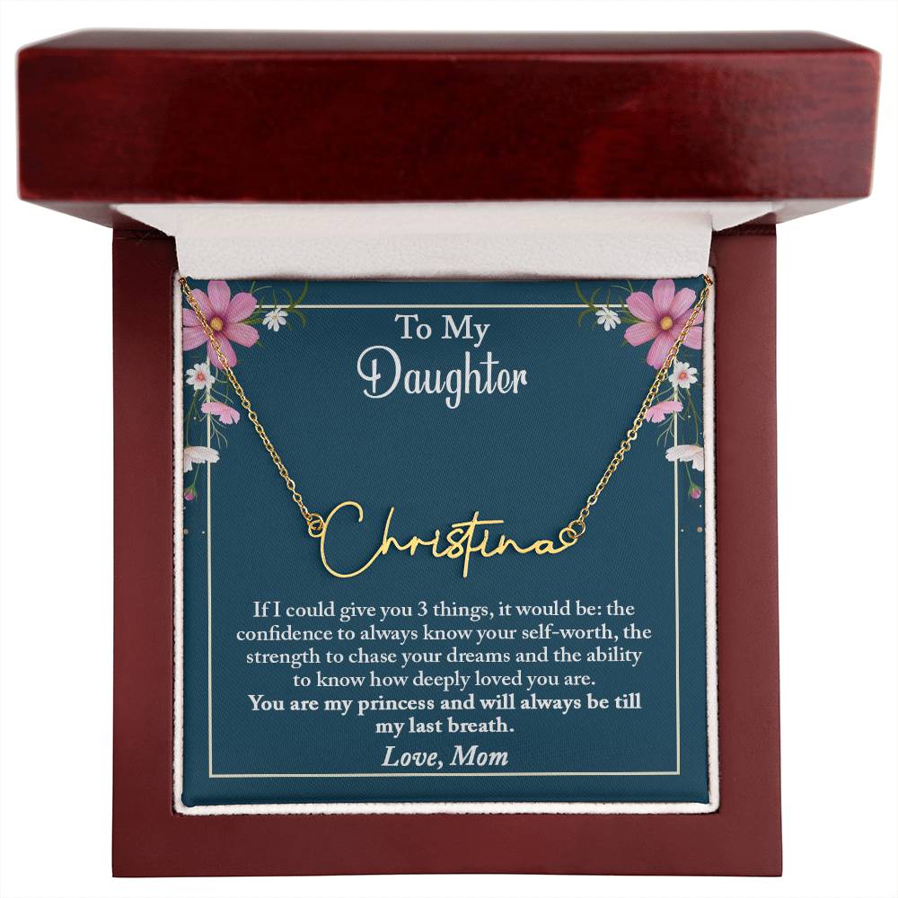 To My Daughter Necklace, Personalized Mother Daughter Gift, Daughter Necklace, Daughter Necklace Gift from Mom, Daughter Name Necklace
