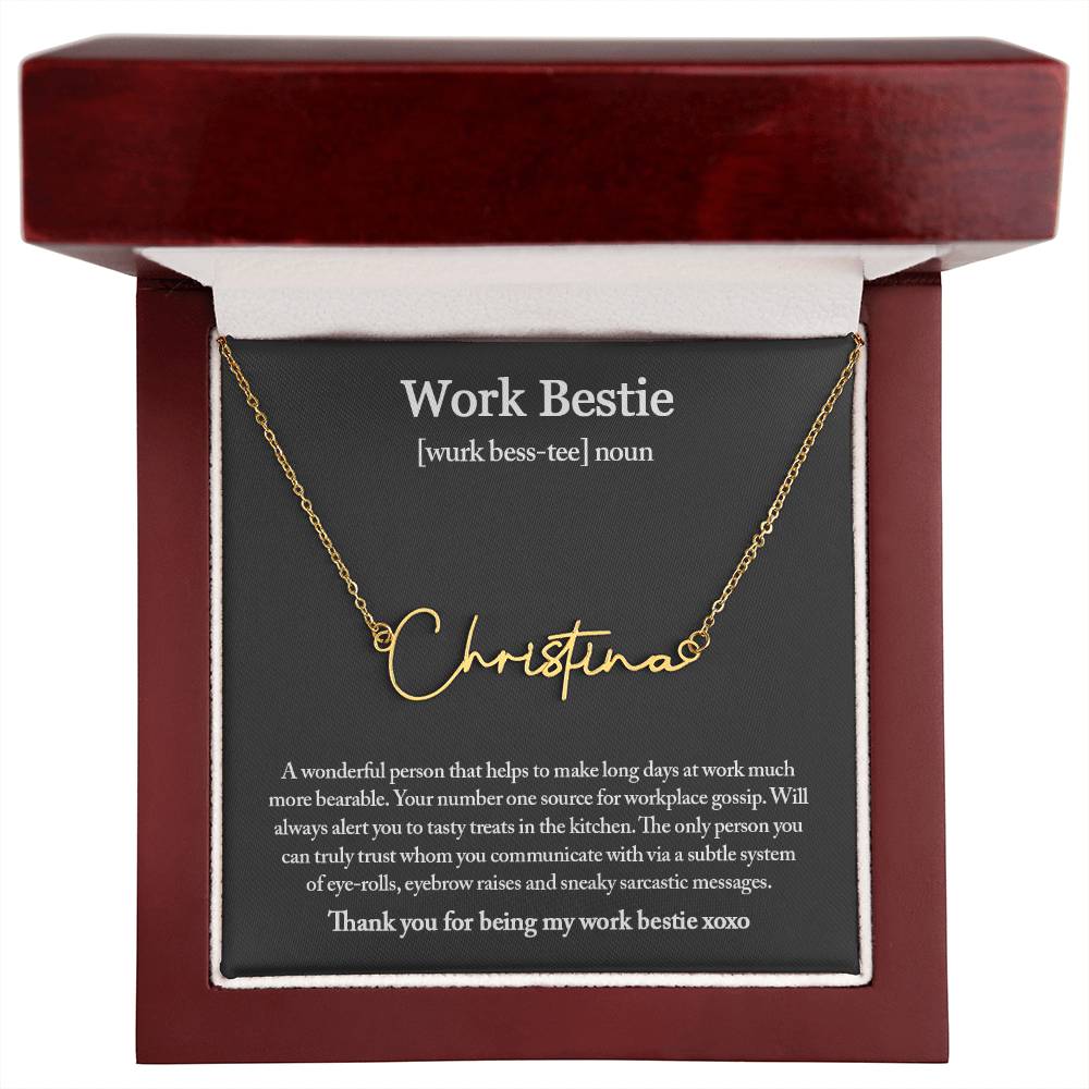 Work Bestie Necklace, Personalized Gift for CoWorker, CoWorker Gift, Work Bestie Birthday Gift, Work Friend Gift, Christmas Gifts