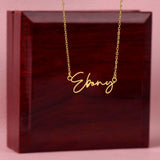 To My Lovely Granddaughter Signature Name Necklace, Granddaughter Birthday, Graduation Gift from Grandma, Gift from Grandpa