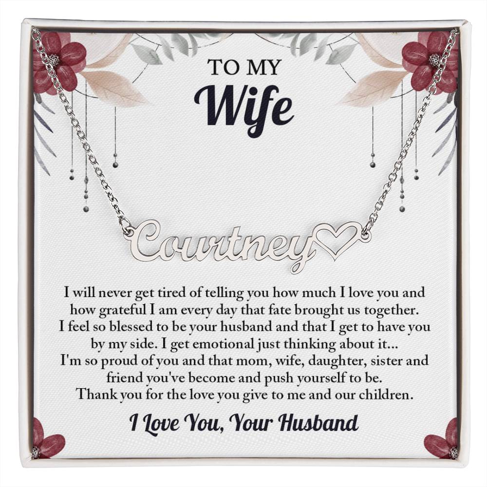 To My Wife Necklace, Wife Gift, Anniversary Gift For Wife from Husband, Wife Necklace, Wife Birthday Gift, Christmas Gifts For Wife