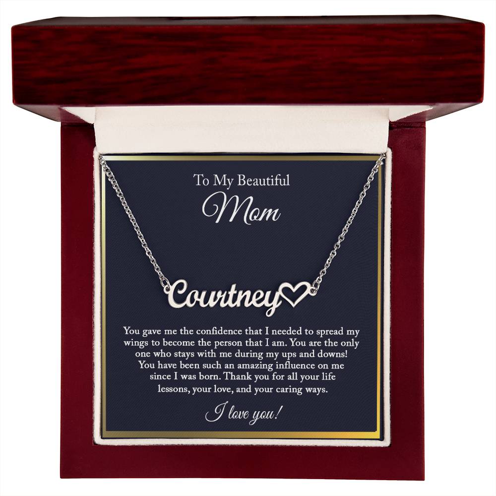 To My Beautiful Mom Necklace, Mom Gift from Daughter, Mom Necklace, Birthday Gift for Mom from Son, Christmas Gifts, Mothers Day Gift