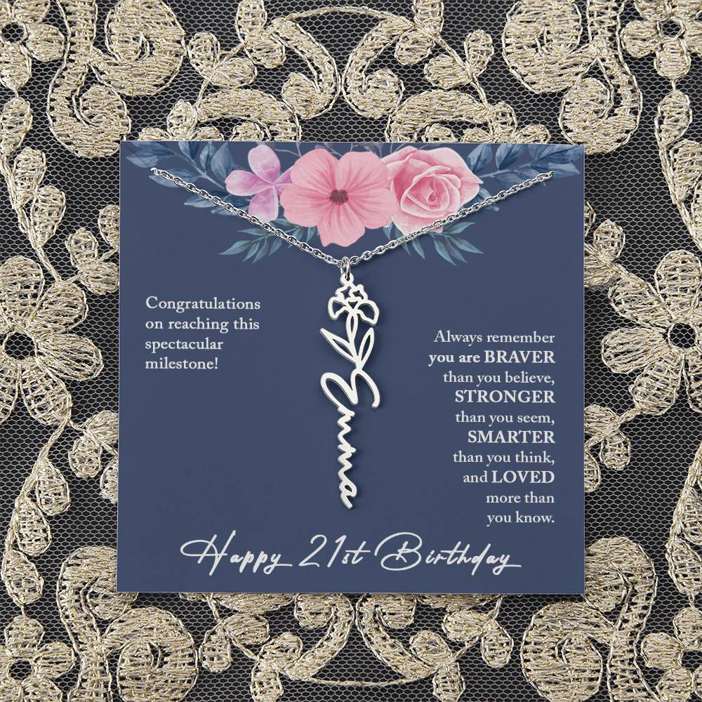 21st Birthday Gift Necklace, Personalized 21st Birthday Gift for Her, Happy 21st Birthday Gift Necklace, 21 Birthday Gift for Her