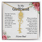 To My Girlfriend Birth Flower Name Necklace, Personalized Gift for Girlfriend Gift, Girlfriend Necklace, Anniversary Gift for Girlfriend, Valentine's Day Gift