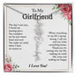 To My Girlfriend Birth Flower Name Necklace, Personalized Gift for Girlfriend Gift, Girlfriend Necklace, Anniversary Gift for Girlfriend, Valentine's Day Gift