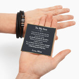 To My Son Leather Bracelet from Mom, Son Gift from Mom, Son Graduation Gift