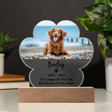 Light Up Pet Memorial Plaque, Personalized Paw Acrylic Gifts for Pet Loss, Dog Loss Gift