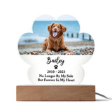 Light Up Pet Memorial Plaque, Personalized Paw Acrylic Gifts for Pet Loss, Dog Loss Gift