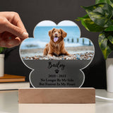 Light Up Pet Memorial Plaque, Personalized Paw Acrylic Gifts for Pet Loss, Dog Loss Gift