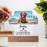 Light Up Pet Memorial Plaque, Personalized Paw Acrylic Gifts for Pet Loss, Dog Loss Gift