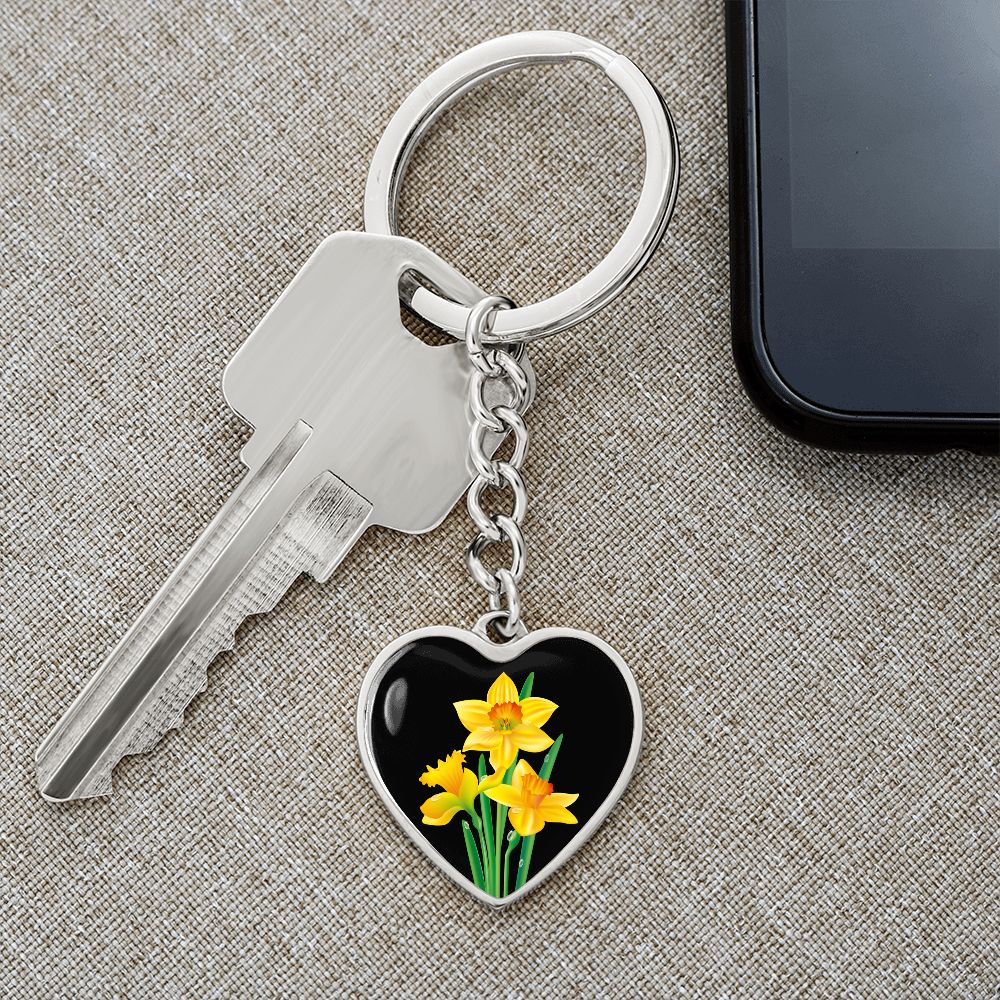 March Birth Flower Keychain, Daffodil Keychain, Birth Month Flower Keychain, Birthday Gift For Her, Gift for Daughter, Sister, New Mom Gift