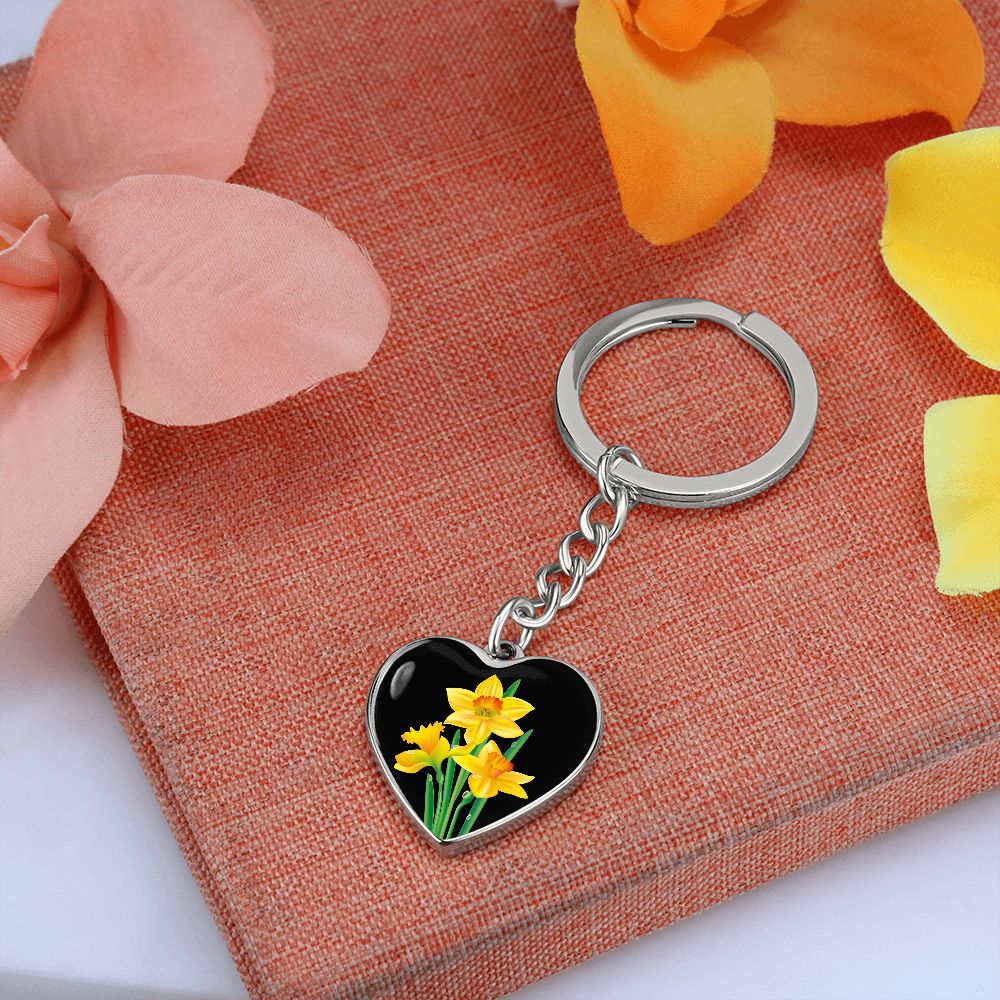 March Birth Flower Keychain, Daffodil Keychain, Birth Month Flower Keychain, Birthday Gift For Her, Gift for Daughter, Sister, New Mom Gift