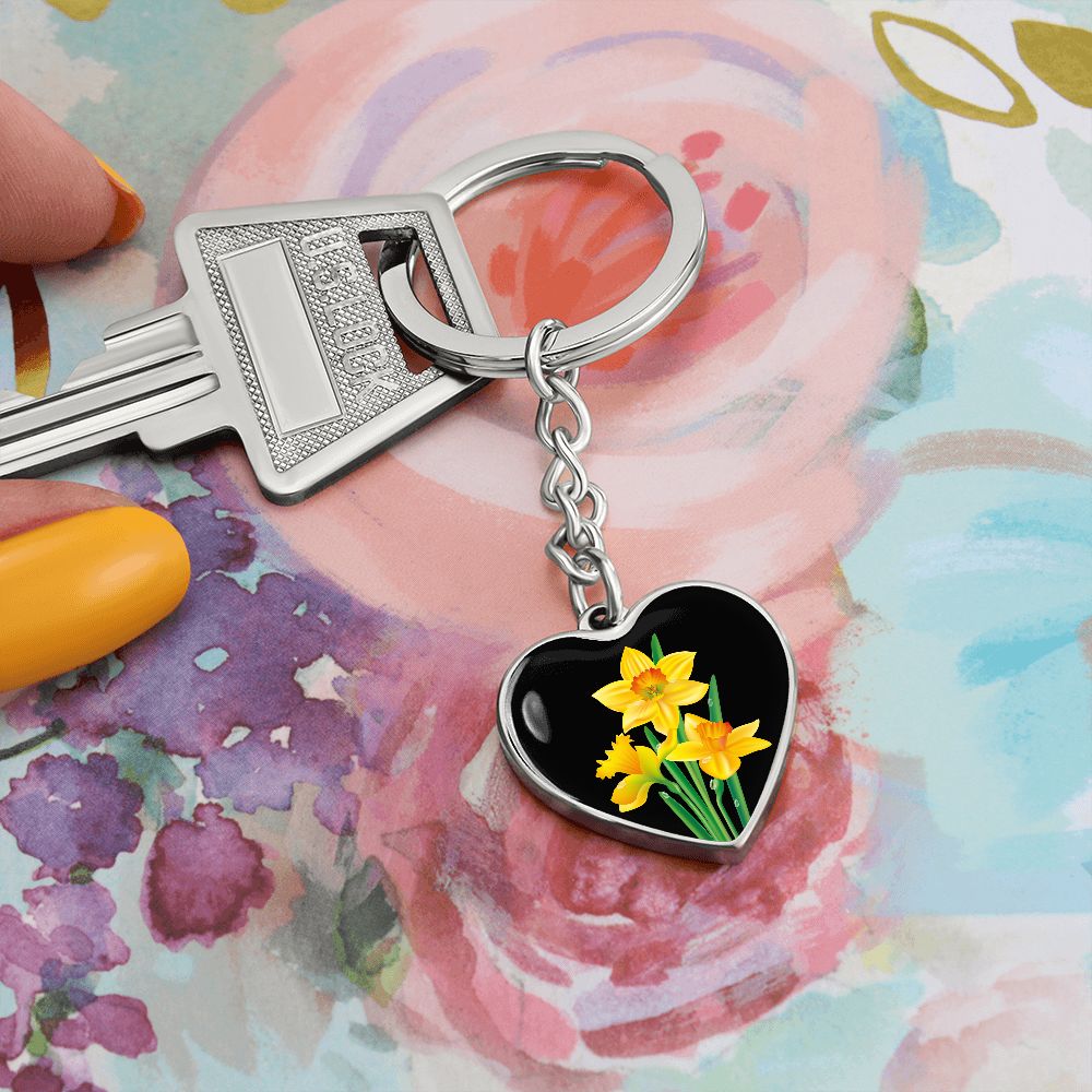 March Birth Flower Keychain, Daffodil Keychain, Birth Month Flower Keychain, Birthday Gift For Her, Gift for Daughter, Sister, New Mom Gift