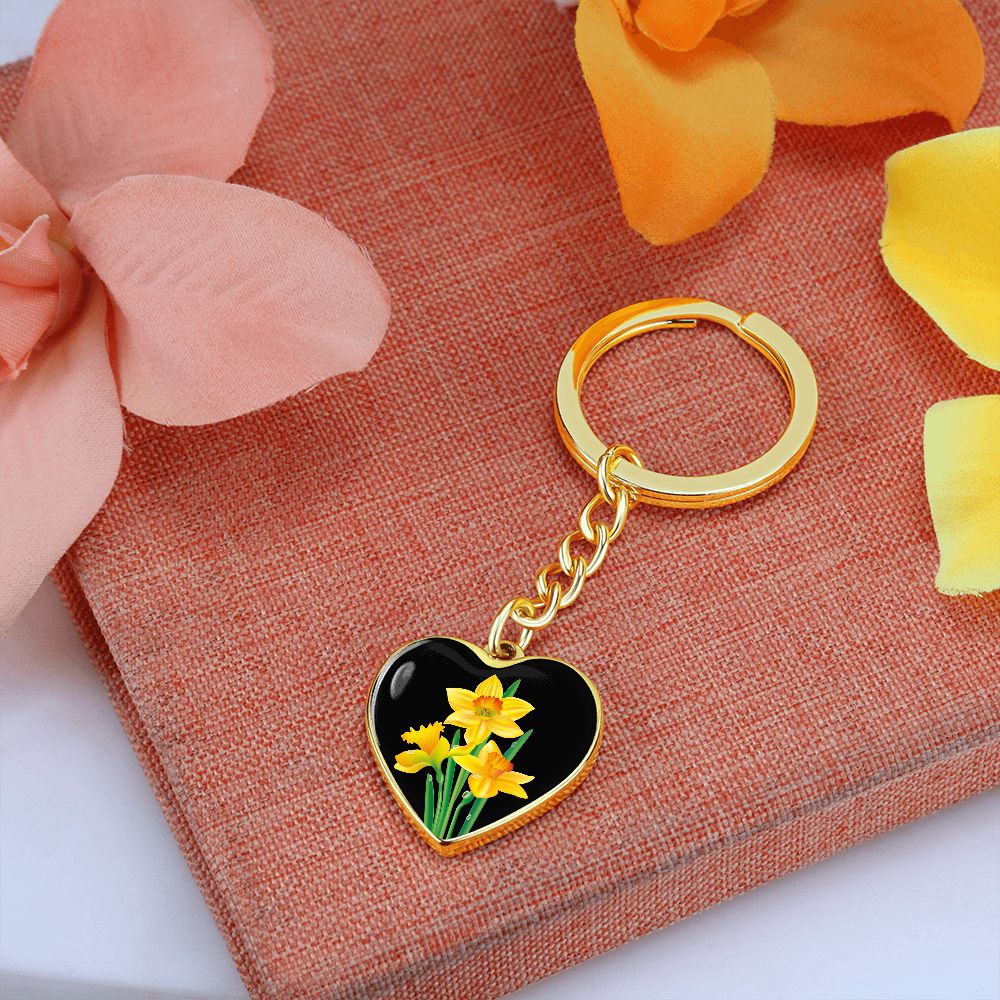 March Birth Flower Keychain, Daffodil Keychain, Birth Month Flower Keychain, Birthday Gift For Her, Gift for Daughter, Sister, New Mom Gift