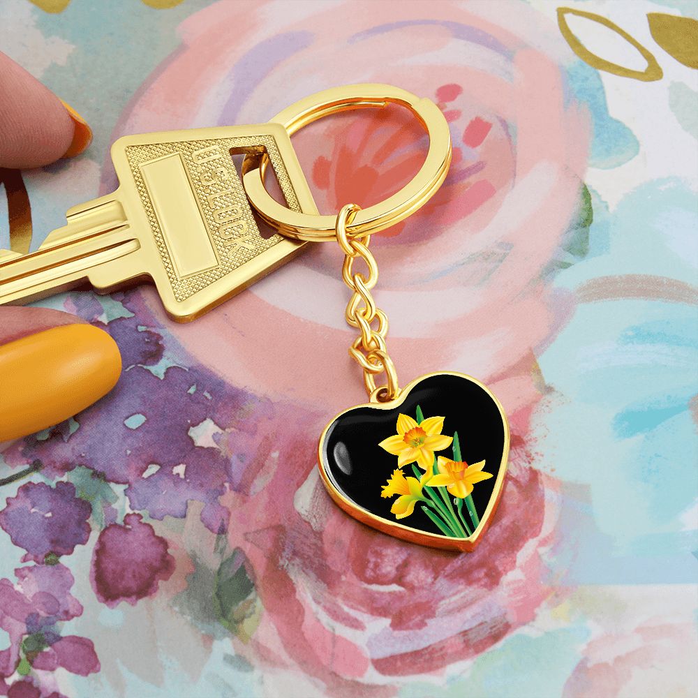 March Birth Flower Keychain, Daffodil Keychain, Birth Month Flower Keychain, Birthday Gift For Her, Gift for Daughter, Sister, New Mom Gift