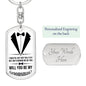 Custom Groomsmen Gift, Groomsman Proposal Gift Keychain, Will You Be My Best Man, In White Suit