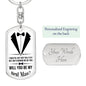 Will You Be My Best Man Keychain, In White Suit
