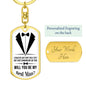 Will You Be My Best Man Keychain, In White Suit