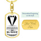 Custom Groomsmen Gift, Groomsman Proposal Gift Keychain, Will You Be My Best Man, In White Suit