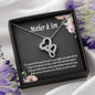 Mother and Son Necklace, Mother Son Forever Linked Heart Necklace Gift for Mom, Son Gift to Mom