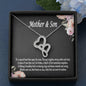 Mother and Son Necklace, Mother Son Forever Linked Heart Necklace Gift for Mom, Son Gift to Mom