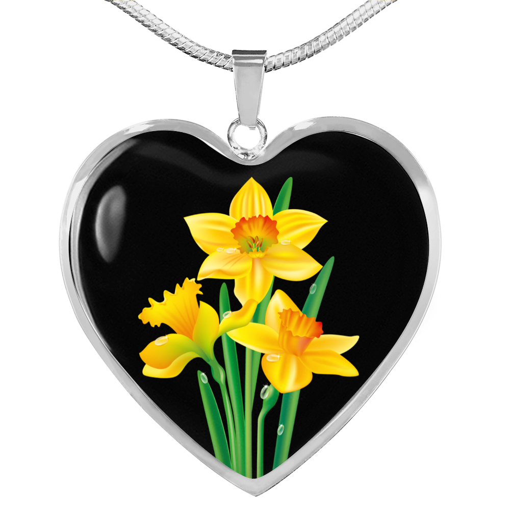 March Birth Flower Necklace, Daffodil Necklace