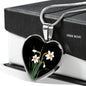 December Birth Flower, Narcissus Necklace - Black BG