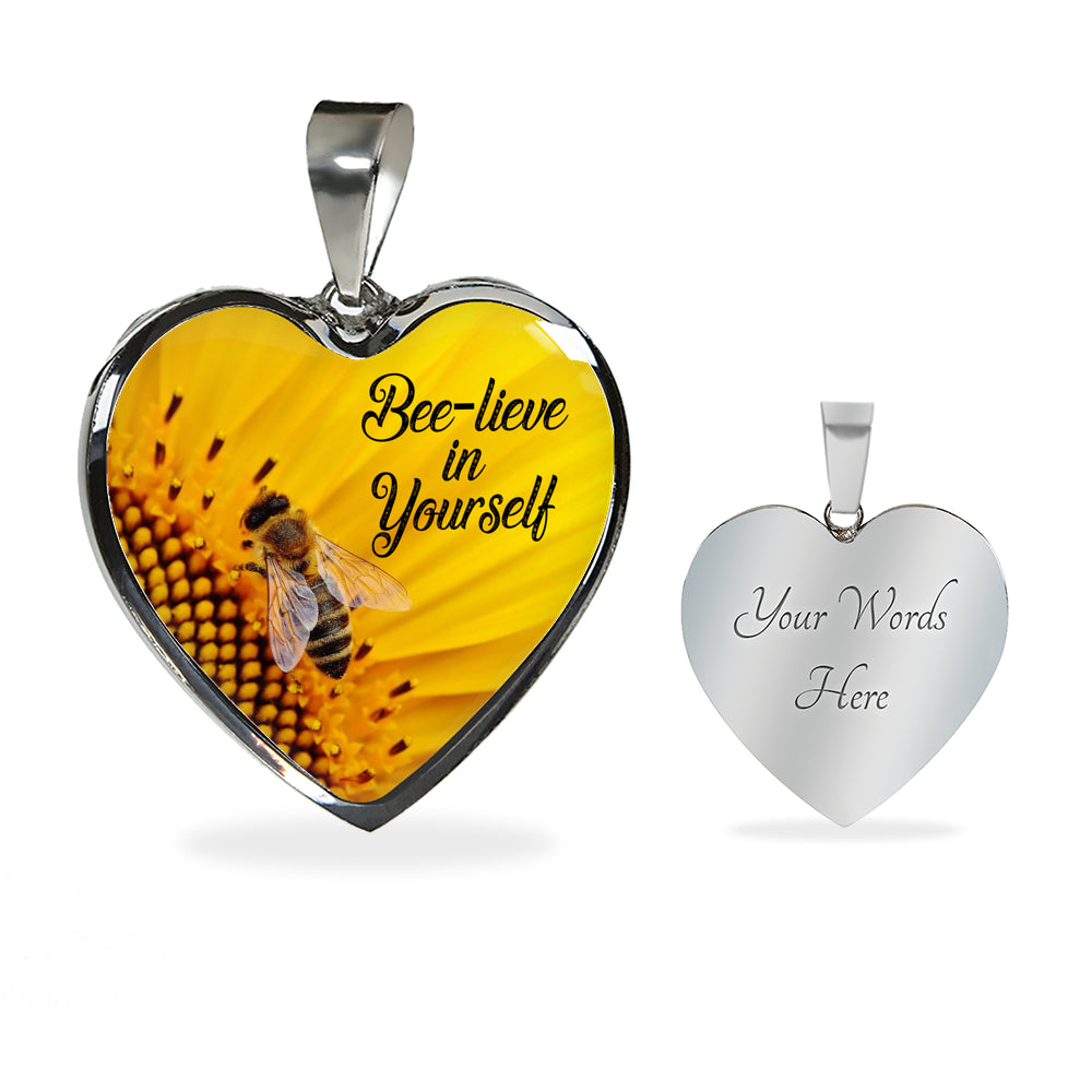 Bee lieve in Yourself Necklace Thinking of You Gift Stay Strong