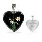 December Birth Flower, Narcissus Necklace - Black BG