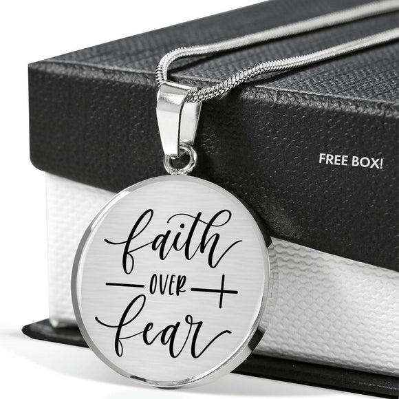 Faith Over Fear Necklace, Faith Over Fear Gift, Biblical Gifts, Faith Over Fear Jewelry, Strength Jewelry for Women