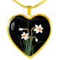 December Birth Flower, Narcissus Necklace - Black BG