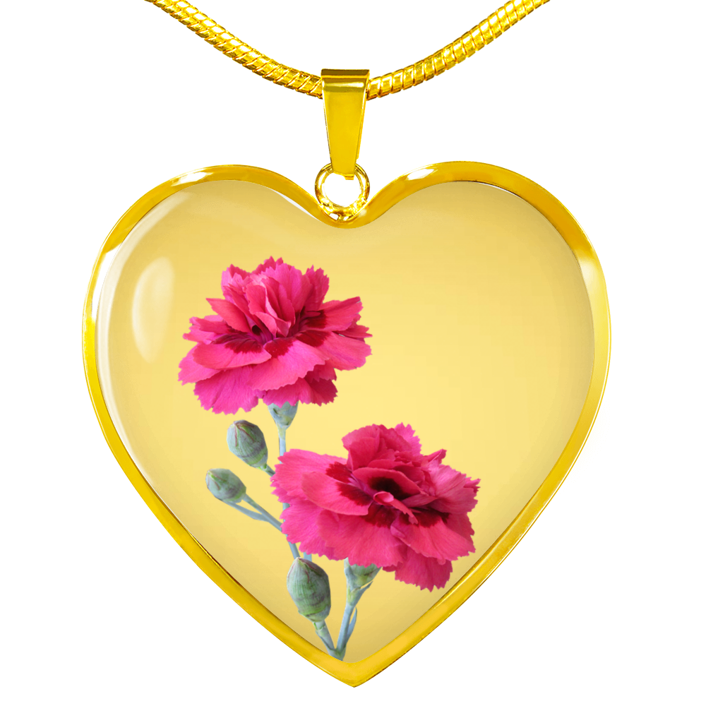 January Birth Flower, Carnation Necklace, September Birth Flower, Aster Necklace, Birth Flower Necklace, January Birthday Gift For Her, Best Friend, Birth Month Flower Necklace - Gold