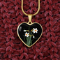 December Birth Flower, Narcissus Necklace - Black BG