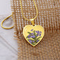 February Birth Flower Necklace, Violet Necklace, Birth Flower Necklace, February Birthday Gift For Her, Best Friend, Birth Month Flower Necklace - Gold