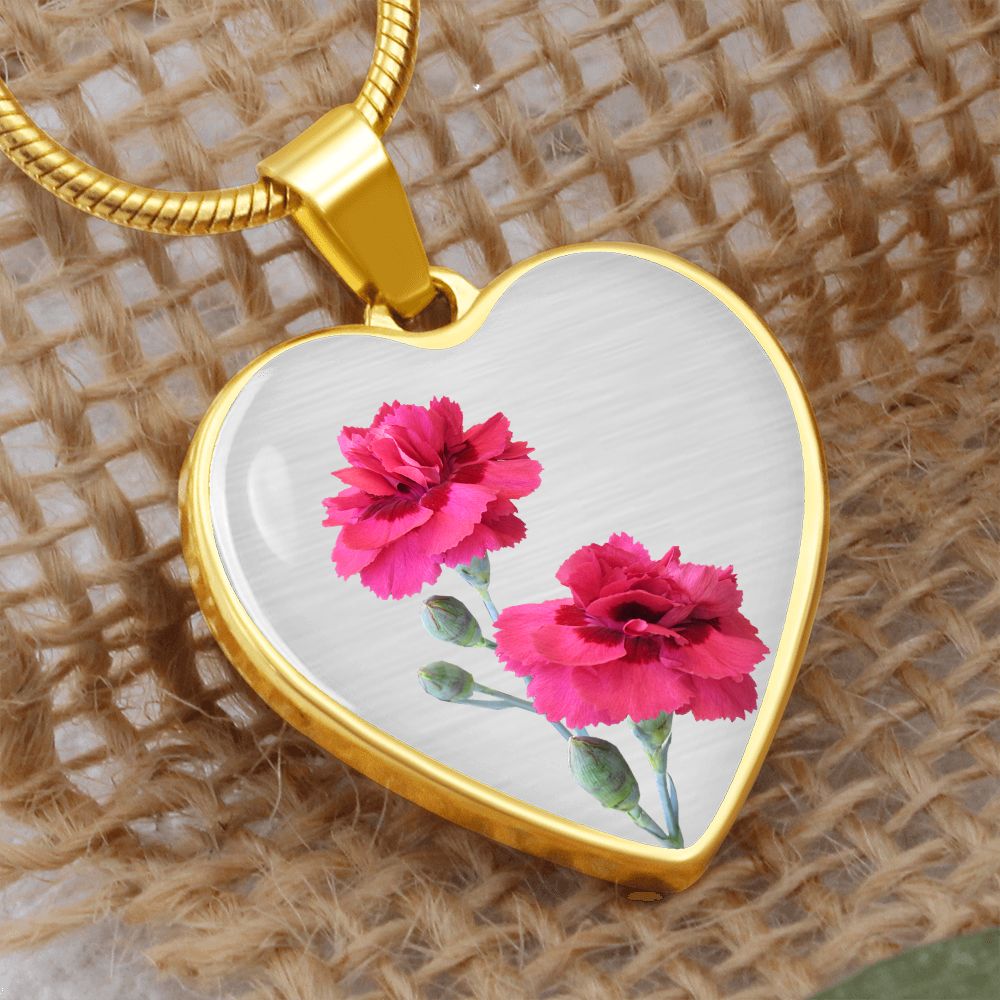 January Birth Flower, Carnation Necklace, September Birth Flower, Aster Necklace, Birth Flower Necklace, January Birthday Gift For Her, Best Friend, Birth Month Flower Necklace - Silver