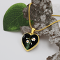December Birth Flower, Narcissus Necklace - Black BG
