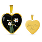 December Birth Flower, Narcissus Necklace - Black BG