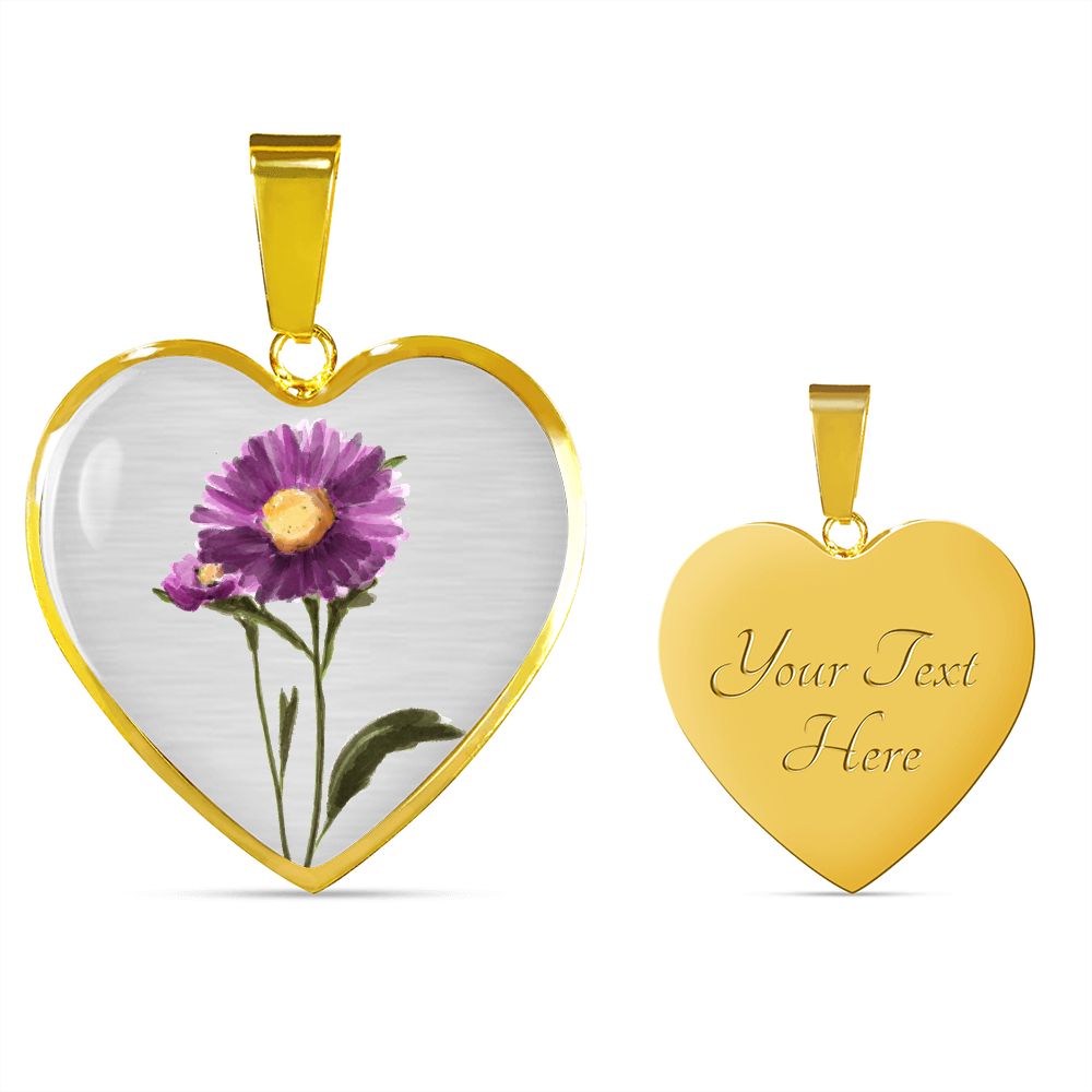 September Birth Flower Necklace, Aster Necklace - Silver No. 2