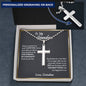 To My Grandson Cross Necklace, Gifts For Grandson From Grandma, Birthday Gift, Christmas Gift, Graduation Gift For Grandson, From Grandpa - Ball Chain