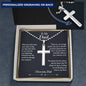 Dad Gifts, Personalized Cross Pendant for Dad, Father's Day Gift for Dad from Daughter - Ball Chain