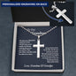 To Our Grandson Cross Pendant, Grandson Gifts from Grandparents, Gift for Grandson from Grandma