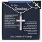 To Our Grandson Cross Pendant, Grandson Gifts from Grandparents, Gift for Grandson from Grandma