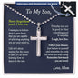 To My Son Cross Necklace, Son Gift from Mom, Son Birthday Gift, Christmas Gift for Son - Ball Chain