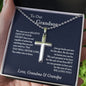 To Our Grandson Cross Pendant, Grandson Gifts from Grandparents, Gift for Grandson from Grandma